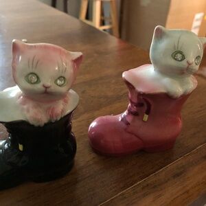 Vintage pink kittens salt and pepper shakers